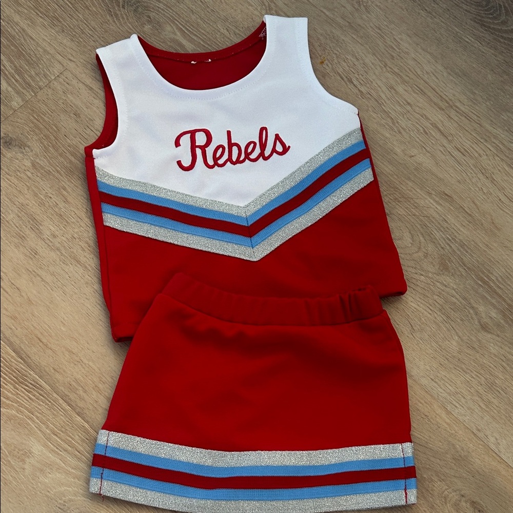 Red and White Cheerleading Outfit